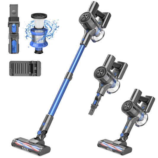 Cordless Vacuum Cleaner, Cordless Vacuum with 80000 RPM High-Speed Brushless Motor, 2600mAh Powerful Lithium Batteries