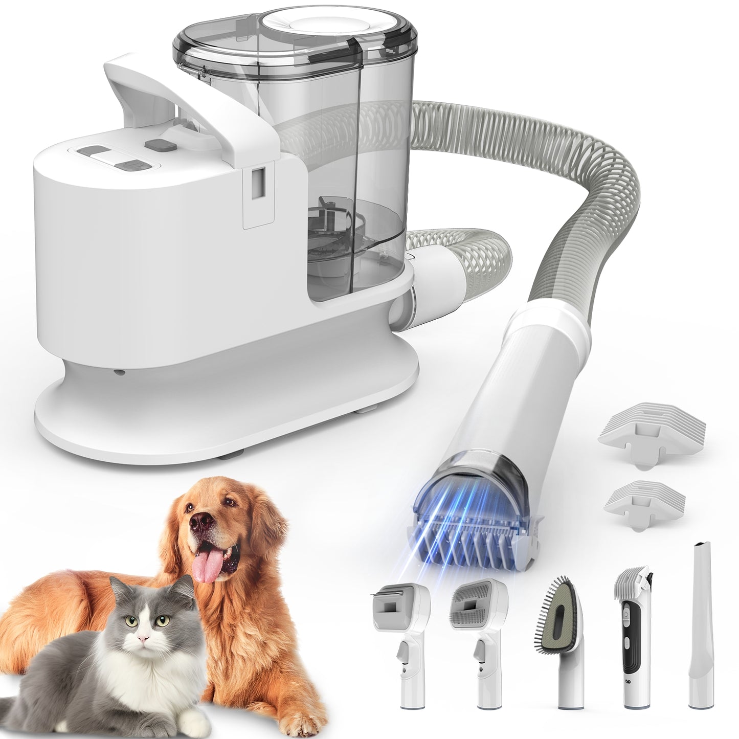 Pet Grooming Vacuum, 6 in 1 Dog Grooming Kit with 3 Suction Mode and Large Capacity Dust Cup